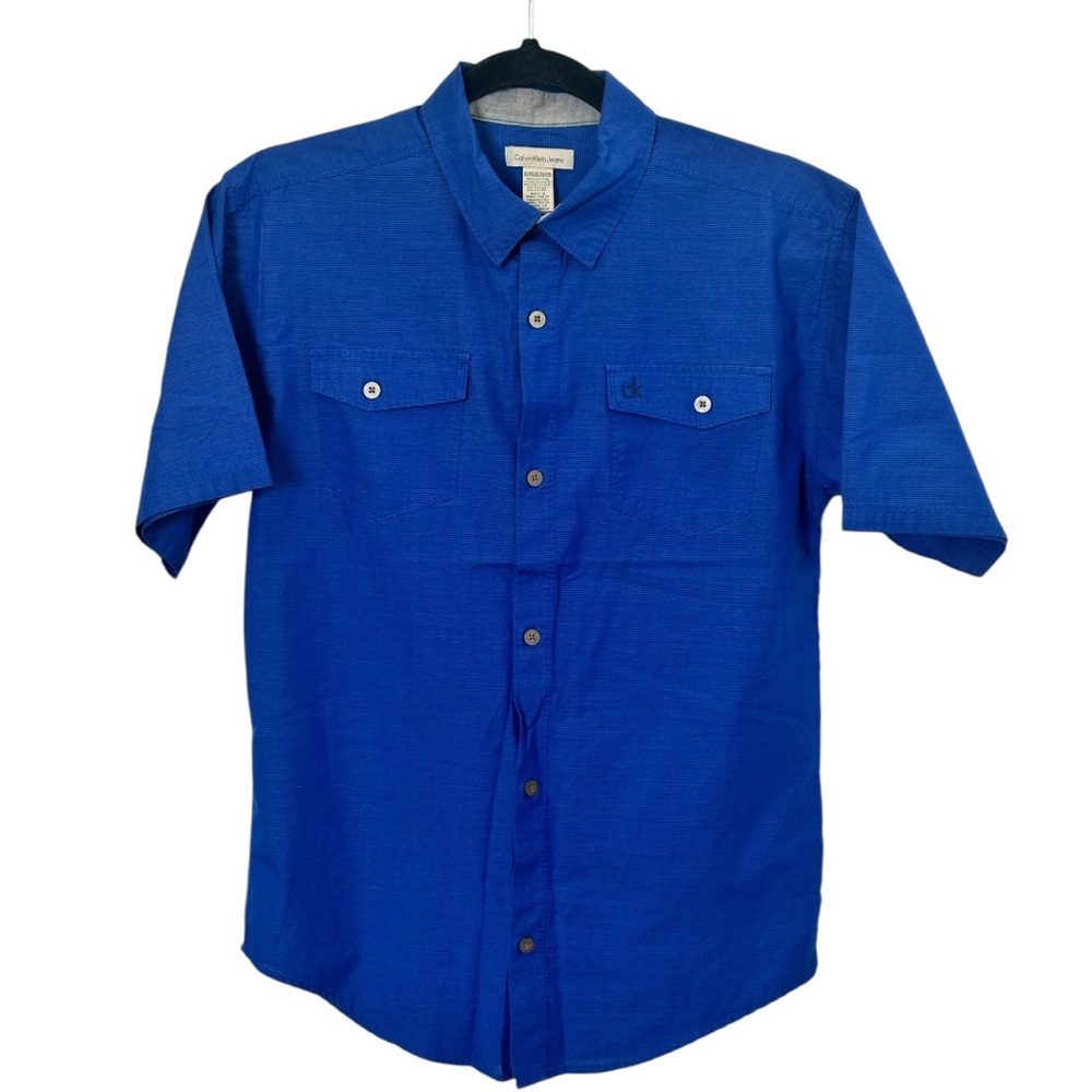 Calvin Klein Jeans | Big Boys Button Down Short Sleeve Shirt | Size XL 18 | EUC
